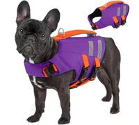 Lelepet Dog Life Jacket for Small Dogs, Adjustable Pet Swimming Vest with Rescue Handle & Reflective Strips, High Buoyancy Dog Flotation Vest, Ripstop Puppy Pool Coat for Water Activities, Purple S