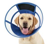 Lelepet Dog Recovery Collar, Lightweight Soft Cone for Dogs After Surgery, Anti-Lick Dog Head Cone Wound Protection, Adjustable Pet Post Surgery Medical Neck Collar, Blue M