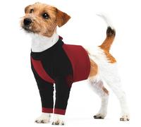 Lelepet Dog Recovery Shirt, Dog Front Leg Suit After Surgery, Red M