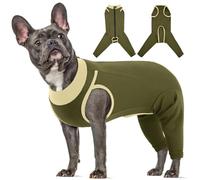 Lelepet Dog Recovery Suit Rear Legs, Elastic Dog Surgery Recovery Onesie to Prevent Licking, Cone Collar Alternative for Dogs, Pet Knee Post-Op Suit Hind Leg Support Medical Shirt, Army Green M