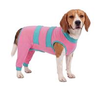 Lelepet Dog Recovery Suit with Legs, Neutering Recovery Suit Male Dogs, Pet Back Leg Wound Protector, Anti Lick Dog Sleeve Rear Leg, Post Op Suits Large Dogs, Pink L