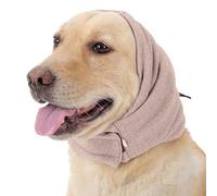 Lelepet Dog Snood Ear Muffs Noise Protection, Quiet Ears for Dogs, Dog Ear Cover for Anxiety Relief, Pet Calming Hood Head Wrap for Fireworks Thunder Grooming, Khaki S