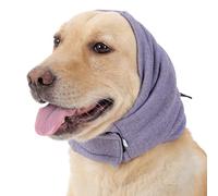 Lelepet Dog Snood Ear Muffs Noise Protection, Quiet Ears for Dogs, Dog Ear Cover for Anxiety Relief, Pet Calming Hood Head Wrap for Fireworks Thunder Grooming, Purple L