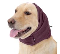 Lelepet Dog Snood Ear Muffs Noise Protection, Quiet Ears for Dogs, Dog Ear Cover for Anxiety Relief, Pet Calming Hood Head Wrap for Fireworks Thunder Grooming, Burgundy M