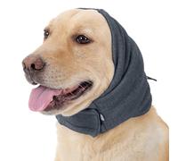 Lelepet Dog Snood Ear Muffs Noise Protection, Quiet Ears for Dogs, Dog Ear Cover for Anxiety Relief, Pet Calming Hood Head Wrap for Fireworks Thunder Grooming, Grey S