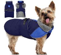 Lelepet Dog Winter Coat, Waterproof Warm Puppy Jacket, Navy Blue S