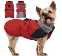 Lelepet Dog Winter Coat, Waterproof Warm Puppy Jacket, Red S