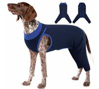 Lelepet Large Breed Dog Hind Leg Post Op Suit, Male Dog Rear Legs Castration Suit, After Surgery Wound Protector, Adjustable Pet Medical Shirt with Zipper, Navy Blue 2XL