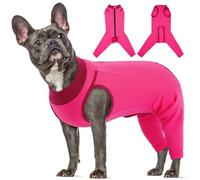 Lelepet Medium Dog Recovery Suit Rear Legs, Elastic Dog Surgery Recovery Onesie Prevent Licking, Cone Collar Alternative for Male Female Dogs Surgery, Hind Leg Sleeve Medical Vest, Rose Red M