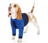 LeLePet Post Op Dog Suit, Dog Bandages for Legs, Pet Body Suit Joint Protection Elbow Protector, Anti Lick & Bite Dogs Front Leg Support, Blue L