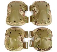 Lelestar Military Tactical Knee & Elbow Pads Set 4 in 1 Anti-impact Hunting Paintball Shooting Protective Camouflage Knee Pads Support for Outdoor CS and Extreme Sports (CP Camouflage)