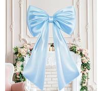 lelewangluo Large Bow Decor, Giant Bow Decoration Satin Ribbon Room Decor Accessories, Hanging Wall Decor for Wedding Christmas Birthday Baby Shower Party Supplies (Blue)