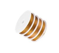 Leliafleury 0.3mm*25m Beading Wire Stainless Steel Jewellery Wire Gold Craft Wire for Jewelry Making Crafts Supplies, 4 Rolls