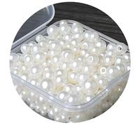 Leliafleury 1 Box 300Pcs Imitation Pearl Beads 3-8mm ABS Plastic Round Loose Spacer Beads for Beading DIY Crafts, Beige