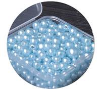 Leliafleury 1 Box 300Pcs Imitation Pearl Beads 3-8mm ABS Plastic Round Loose Spacer Beads for Beading DIY Crafts, Light Blue