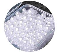 Leliafleury 1 Box 300Pcs Imitation Pearl Beads 3-8mm ABS Plastic Round Loose Spacer Beads for Beading DIY Crafts, White