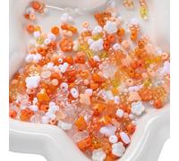 Leliafleury 1 Pack 50g Assorted Acrylic Beads Mixed Colors Acrylic Craft Beads for Beading DIY Crafts, Orange Tone