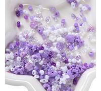 Leliafleury 1 Pack 50g Assorted Acrylic Beads Mixed Colors Acrylic Craft Beads for Beading DIY Crafts, Purple Tone