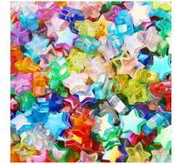 Leliafleury 1 Pack Colorful Acrylic Star Beads 11x10mm Clear AB Color Star Spacer Beads for Beading DIY Crafts, About 100Pcs