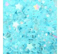 Leliafleury 1 Pack Light Blue Acrylic Star Beads 11x10mm Clear AB Color Star Spacer Beads for Beading DIY Crafts, About 100Pcs