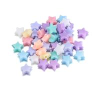 Leliafleury 1 Pack Mixed Color Acrylic Star Beads Star Shape Loose Spacer Beads for Beading DIY Crafts, 100Pcs