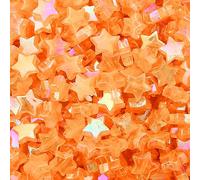 Leliafleury 1 Pack Orange Acrylic Star Beads 11x10mm Clear AB Color Star Spacer Beads for Beading DIY Crafts, About 100Pcs