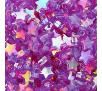 Leliafleury 1 Pack Purple Acrylic Star Beads 11x10mm Clear AB Color Star Spacer Beads for Beading DIY Crafts, About 100Pcs