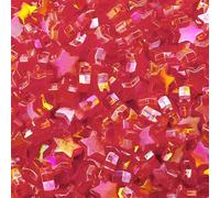 Leliafleury 1 Pack Red Acrylic Star Beads 11x10mm Clear AB Color Star Spacer Beads for Beading DIY Crafts, About 100Pcs