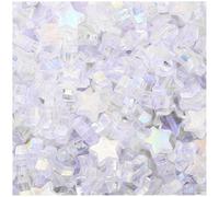 Leliafleury 1 Pack White Acrylic Star Beads 11x10mm Clear AB Color Star Spacer Beads for Beading DIY Crafts, About 100Pcs