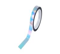 Leliafleury 1 Roll Holographic Glitter Tape Self Adhesive Silver Decorative Tape for DIY Crafts Scrapbook, 8mm x 50m