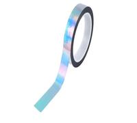 Leliafleury 1 Roll Holographic Glitter Tape Self Adhesive Silver Decorative Tape for DIY Crafts Scrapbook, 10mm x 50m