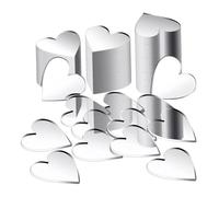 Leliafleury 100Pcs Heart Mirror Stickers Removable Wall Sticker Decal Self Adhesive Acrylic Mirror for Bedroom Living Room Decor, Silver