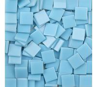 Leliafleury 100Pcs Light Blue Mosaic Tiles 1cmx1cm Resin Square Mosaic Tiles Mosaics Pieces for DIY Crafts Home Decoration