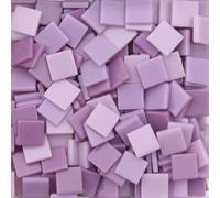 Leliafleury 100Pcs Mixed Color Mosaic Tiles 1cmx1cm Resin Square Mosaic Tiles Mosaics Pieces for DIY Crafts Home Decoration, Purple