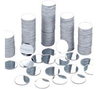 Leliafleury 100Pcs Self Adhesive Acrylic Mirror 5cm Mini Round Mirror Tiles for Bedroom Living Room Wall Decor, Silver