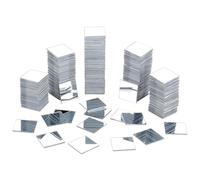 Leliafleury 100Pcs Self Adhesive Square Mirror Tiles 2cmx2cm Acrylic Stick on Wall Mirrorr for Bedroom Living Room Wall Decor, Silver