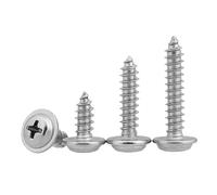 Leliafleury 100Pcs Self Tapping Screws M4 x 12mm x 8mm Stainless Steel Pan Head Wood Screws for Plastic Wood Drywall Furniture