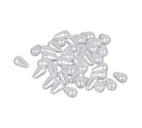 Leliafleury 100Pcs Water Drop Imitation Pearl Beads ABS Teardrop Faux Pearl Beads for Beading DIY Crafts, White, 6x10mm