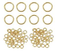 Leliafleury 10mm Open Jump Rings Metal Jump Rings Connector Rings for DIY Craft Making (Gold)