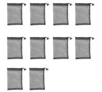 Leliafleury 10Pcs Black Mesh Drawstring Bags, Polyester Storage Mesh Bags for Home Offices Sports Travel, 10cm x 15cm