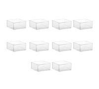 Leliafleury 10Pcs Rubber Leg Tips 50mm x 50mm Square End Caps Clear Chair Leg Covers Non-Slip Rubber Furniture Feet Replacement Tips for Tables Chairs Desks