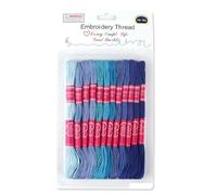 Leliafleury 12Pcs Gradient Blue Embroidery Threads Cross Stitch Threads Polyester Embroidery Floss for DIY Knitting Sewing Projects