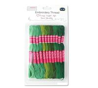 Leliafleury 12Pcs Gradient Green Embroidery Threads Cross Stitch Threads Polyester Embroidery Floss for DIY Knitting Sewing Projects