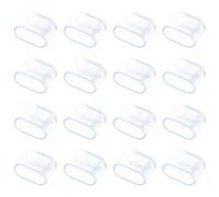 Leliafleury 16Pcs Rubber Leg Tips 15mm x 30mm Clear Chair Leg Caps Oval Rubber Furniture Feet Replacement Tips for Tables Chairs Desks
