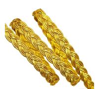 Leliafleury 18mx1.1cm Polyester Lace Ribbon Metallic Gimp Braid Trim Decorative Fabric Ribbon for DIY Crafts Sewing, Dark Gold