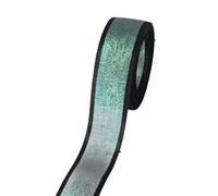 Leliafleury 1Pcs Black Sparkly Iridescent Ribbon 2.3cmx5 Yards Metallic Glitter Ribbon for DIY Crafts Bows Gift Wrapping