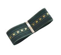 Leliafleury 1Pcs Dark Green Polyester Ribbon 2.5cmx5 Yards Hot Stamping Heart Ribbon for DIY Crafts Gift Wrapping