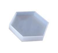 Leliafleury 1Pcs Hexagon Tray Resin Mold Silicone Coaster Mould Silicone Resin Mold for DIY Crafts Cups Mats Tray, 75mm