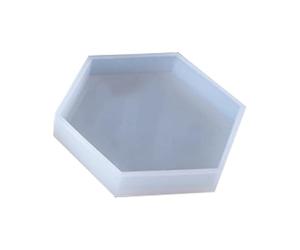 Leliafleury 1Pcs Hexagon Tray Resin Mold Silicone Coaster Mould Silicone Resin Mold for DIY Crafts Cups Mats Tray, 75mm