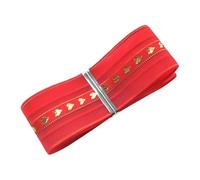 Leliafleury 1Pcs Red Polyester Ribbon 2.5cmx5 Yards Hot Stamping Heart Ribbon for DIY Crafts Gift Wrapping